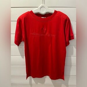 Étienne Aigner – Red Embroidered Logo T-Shirt – Vintage –  size 42